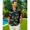 imageKYKU Hawaiian Shirt for Men Beach Vacation Summer Short Sleeve Button Down Mens Shirts Casual StylishDark Navy Hawaiian Men Button Down Shirt