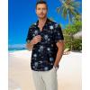 imageKYKU Hawaiian Shirt for Men Beach Vacation Summer Short Sleeve Button Down Mens Shirts Casual StylishDark Navy Men Hawaiian Button Down Shirts