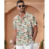 imageKYKU Hawaiian Shirt for Men Beach Vacation Summer Short Sleeve Button Down Mens Shirts Casual StylishFlamingo Beige Men Hawaiian Button Shirt