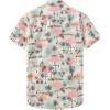 imageKYKU Hawaiian Shirt for Men Beach Vacation Summer Short Sleeve Button Down Mens Shirts Casual StylishFlamingo Beige Men Hawaiian Button Shirt