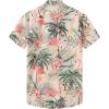 imageKYKU Hawaiian Shirt for Men Beach Vacation Summer Short Sleeve Button Down Mens Shirts Casual StylishFlamingos Beige Men Hawaiian Button Shirt