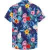 imageKYKU Hawaiian Shirt for Men Beach Vacation Summer Short Sleeve Button Down Mens Shirts Casual StylishFlamingos Multicolor Men Hawaiian Button Shirt