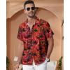 imageKYKU Hawaiian Shirt for Men Beach Vacation Summer Short Sleeve Button Down Mens Shirts Casual StylishFlamingos Red Men Hawaiian Button Shirt