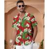 imageKYKU Hawaiian Shirt for Men Beach Vacation Summer Short Sleeve Button Down Mens Shirts Casual StylishFlorals Red Men Hawaiian Button Shirts