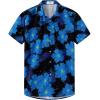 imageKYKU Hawaiian Shirt for Men Beach Vacation Summer Short Sleeve Button Down Mens Shirts Casual StylishFlower Black Men Hawaiian Button Shirts