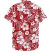 imageKYKU Hawaiian Shirt for Men Beach Vacation Summer Short Sleeve Button Down Mens Shirts Casual StylishFlower Red Men Hawaiian Button Shirts