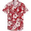 imageKYKU Hawaiian Shirt for Men Beach Vacation Summer Short Sleeve Button Down Mens Shirts Casual StylishFlower Red Men Hawaiian Button Shirts
