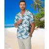 imageKYKU Hawaiian Shirt for Men Beach Vacation Summer Short Sleeve Button Down Mens Shirts Casual StylishGray Blue Men Hawaiian Button Down Shirts