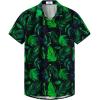 imageKYKU Hawaiian Shirt for Men Beach Vacation Summer Short Sleeve Button Down Mens Shirts Casual StylishLeaf Green Men Hawaiian Button Shirts