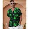imageKYKU Hawaiian Shirt for Men Beach Vacation Summer Short Sleeve Button Down Mens Shirts Casual StylishLeaf Green Men Hawaiian Button Shirts