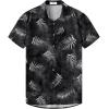 imageKYKU Hawaiian Shirt for Men Beach Vacation Summer Short Sleeve Button Down Mens Shirts Casual StylishLeaf Grey Men Hawaiian Button Shirts