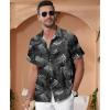 imageKYKU Hawaiian Shirt for Men Beach Vacation Summer Short Sleeve Button Down Mens Shirts Casual StylishLeaf Grey Men Hawaiian Button Shirts
