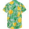 imageKYKU Hawaiian Shirt for Men Beach Vacation Summer Short Sleeve Button Down Mens Shirts Casual StylishLemons Green Men Hawaiian Button Shirts