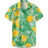 imageKYKU Hawaiian Shirt for Men Beach Vacation Summer Short Sleeve Button Down Mens Shirts Casual StylishLemons Green Men Hawaiian Button Shirts