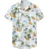 imageKYKU Hawaiian Shirt for Men Beach Vacation Summer Short Sleeve Button Down Mens Shirts Casual StylishLight Blue Men Hawaiian Button Down Shirts
