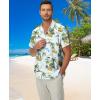 imageKYKU Hawaiian Shirt for Men Beach Vacation Summer Short Sleeve Button Down Mens Shirts Casual StylishLight Blue Men Hawaiian Button Down Shirts