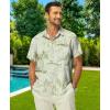 imageKYKU Hawaiian Shirt for Men Beach Vacation Summer Short Sleeve Button Down Mens Shirts Casual StylishLight Green Hawaiian Men Button Down Shirt