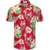 imageKYKU Hawaiian Shirt for Men Beach Vacation Summer Short Sleeve Button Down Mens Shirts Casual StylishRed Hawaiian Men Button Down Shirt