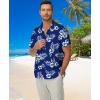 imageKYKU Hawaiian Shirt for Men Beach Vacation Summer Short Sleeve Button Down Mens Shirts Casual StylishRoyal Blue Hawaiian Men Button Down Shirt