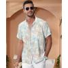 imageKYKU Hawaiian Shirt for Men Beach Vacation Summer Short Sleeve Button Down Mens Shirts Casual StylishTree Beige Men Hawaiian Button Shirt
