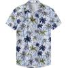 imageKYKU Hawaiian Shirt for Men Beach Vacation Summer Short Sleeve Button Down Mens Shirts Casual StylishTree White Men Hawaiian Button Shirt