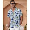 imageKYKU Hawaiian Shirt for Men Beach Vacation Summer Short Sleeve Button Down Mens Shirts Casual StylishTree White Men Hawaiian Button Shirt