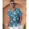 imageKYKU Hawaiian Shirt for Men Beach Vacation Summer Short Sleeve Button Down Mens Shirts Casual StylishTropical Blue Men Hawaiian Button Shirts