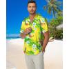 imageKYKU Hawaiian Shirt for Men Beach Vacation Summer Short Sleeve Button Down Mens Shirts Casual StylishYellow Hawaiian Men Button Down Shirt
