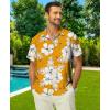 imageKYKU Hawaiian Shirt for Men Beach Vacation Summer Short Sleeve Button Down Mens Shirts Casual StylishYellow White Hawaiian Men Button Down Shirt