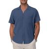 Blue Cotton Button Down Shirt Men