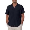 Dark Navy Cotton Button Down Shirt Men