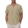 Khaki Cotton Button Down Shirt Men