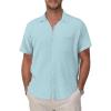 Light Blue Cotton Button Down Shirt Men