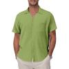 Light Green Cotton Button Down Shirt Men