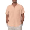 Light Pink Cotton Button Down Shirt Men