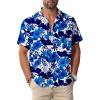 Blue Hawaiian Men Button Down Shirt