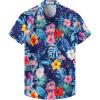 Flamingos Multicolor Men Hawaiian Button Shirt