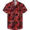 Flamingos Red Men Hawaiian Button Shirt