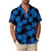 Flower Black Men Hawaiian Button Shirts