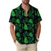 Leaf Green Men Hawaiian Button Shirts