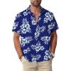 Royal Blue Hawaiian Men Button Down Shirt