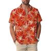 Tree Red Hawaiian Men Button Down Shirt