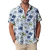 Tree White Men Hawaiian Button Shirt