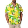 Yellow Hawaiian Men Button Down Shirt