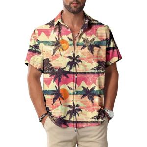 imageKYKU Hawaiian Shirt for Men Beach Vacation Summer Short Sleeve Button Down Mens Shirts Casual StylishMulticolor Hawaiian Men Button Down Shirt