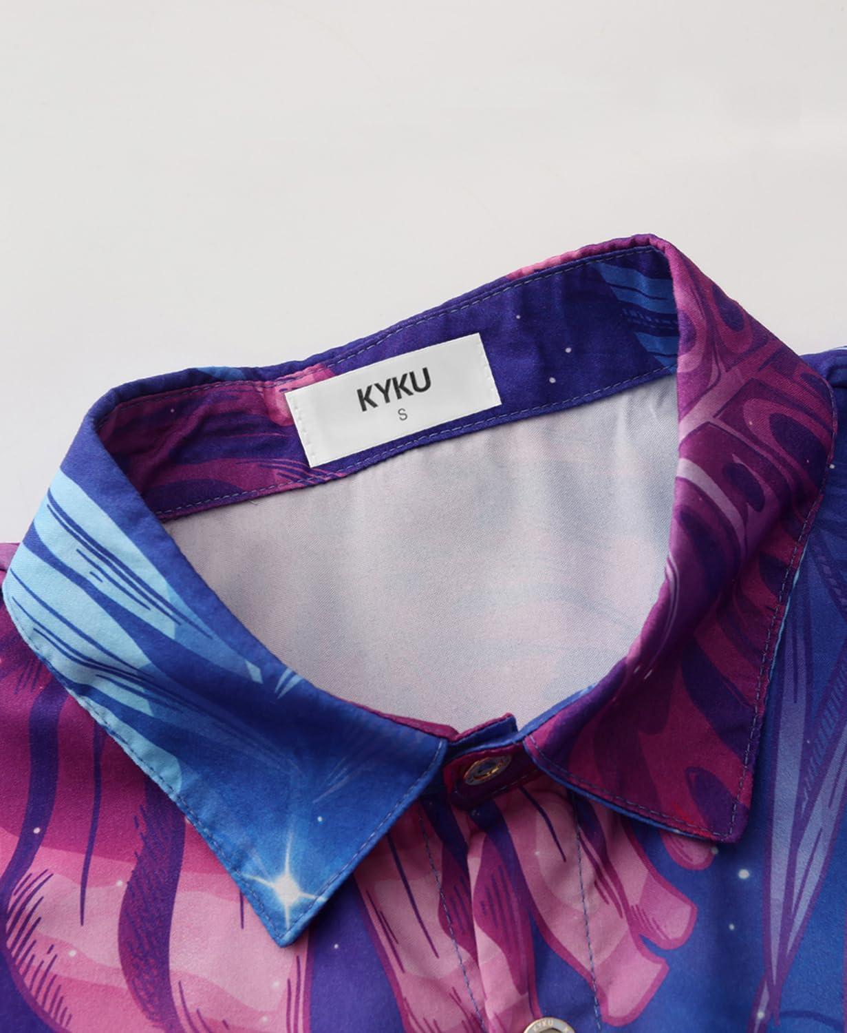 imageKYKU Hawaiian Mens Shirts Casual Beach Vacation Tropical Mens Button Down Short Sleeve Shirt with PocketMulticolor Hawaiian Shirt for Men
