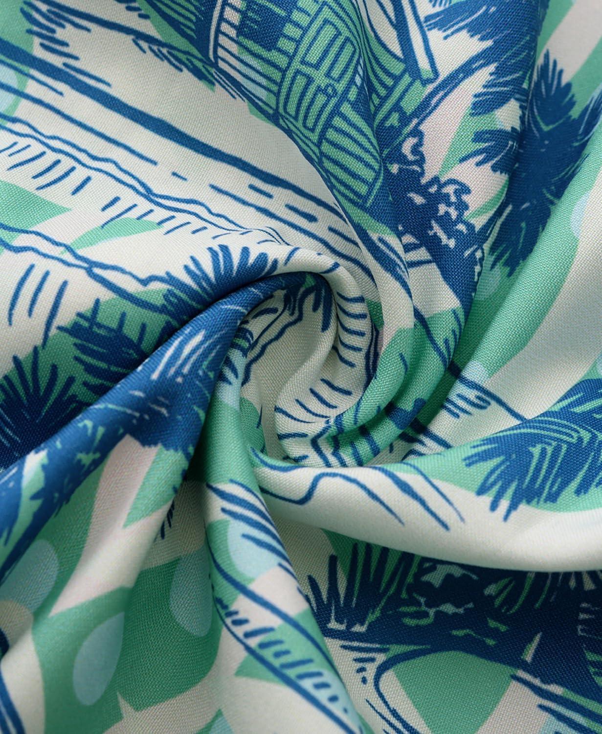 imageKYKU Hawaiian Mens Shirts Casual Beach Vacation Tropical Mens Button Down Short Sleeve Shirt with PocketTree Blue Hawaiian Shirt for Men