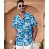 imageKYKU Hawaiian Mens Shirts Casual Beach Vacation Tropical Mens Button Down Short Sleeve Shirt with PocketBeach Blue Men Hawaiian Button Shirt