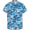 imageKYKU Hawaiian Mens Shirts Casual Beach Vacation Tropical Mens Button Down Short Sleeve Shirt with PocketBeach Blue Men Hawaiian Button Shirt