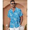 imageKYKU Hawaiian Mens Shirts Casual Beach Vacation Tropical Mens Button Down Short Sleeve Shirt with PocketBeach Blue White Men Hawaiian Button Shirt
